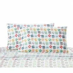 Budget 🎉 Colorful Flip Flops 4-Piece White Microfiber Full Sheet Set by Harper Lane ❤️