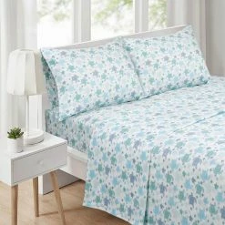 Wholesale 🧨 Turtles 4-Piece Blue Microfiber Full Sheet Set by Harper Lane 😍