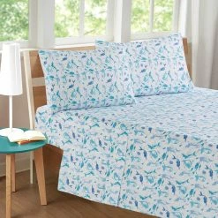 Best deal 🔔 Mermaid Dance 3-Piece White Microfiber Twin Sheet Set by Harper Lane 🎉