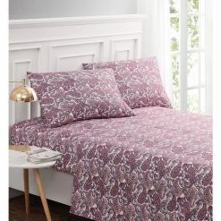 Coupon ✨ Abella Paisley 4-Piece Pink Microfiber King Sheet Set by Harper Lane 🎉