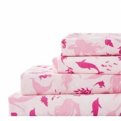 Best Sale 👏 Pretty 4-Piece in Pink Mermaid Microfiber Full Sheet Set by Harper Lane 🎉