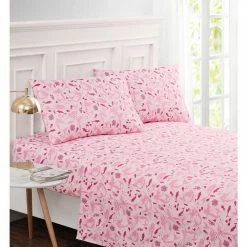New โ Pretty Mermaid 3-Piece Pink Microfiber Twin Sheet Set by Harper Lane ๐คฉ