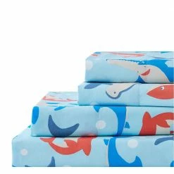 Brand new 🤩 Shark Tales 4-Piece Blue Microfiber Full Sheet Set by Harper Lane 🌟