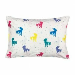 Hot Sale ✨ Rainbow Unicorn 3-Piece White Microfiber Twin Sheet Set by Harper Lane 🔔 -Harper Lane Sales harper lane sheet sets 15428 4f 1000