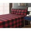 Budget 🎉 Dresden Buffalo Plaid 4-piece Red Cotton Flannel Queen Sheet Set by Harper Lane 🎉