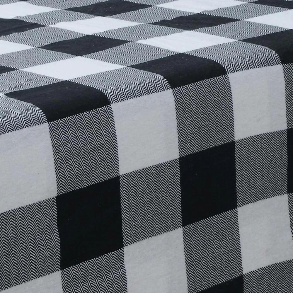 Deals โจ Dresden Buffalo Plaid 4-piece Black/White Cotton Flannel Full Sheet Set by Harper Lane ๐ 3 Deals โจ Dresden Buffalo Plaid 4-piece Black/White Cotton Flannel Full Sheet Set by Harper Lane ๐ - Image 3