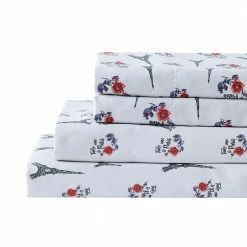 Cheap โค๏ธ Take Me To Paris 4-Piece White Microfiber Full Sheet Set by Harper Lane ๐งจ