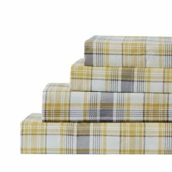 Buy โญ Harvest Plaid 4-Piece Yellow Microfiber Full Sheet Set by Harper Lane ๐ฏ