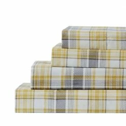 Hot Sale 🔥 Harvest Plaid 4-piece White Microfiber Queen Sheet Set by Harper Lane 🌟 -Harper Lane Sales harper lane sheet sets 15920 4f 1000