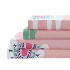 Discount 😉 Cool Llama 4-Piece Pink Microfiber Full Sheet Set by Harper Lane ⭐ -Harper Lane Sales harper lane sheet sets 16724 4f 1000