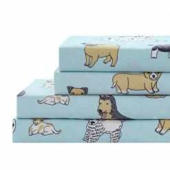 Best Pirce 🥰 Puppies 3-Piece Blue Microfiber Twin Sheet Set by Harper Lane 🥰 -Harper Lane Sales harper lane sheet sets 16726 4f 1000