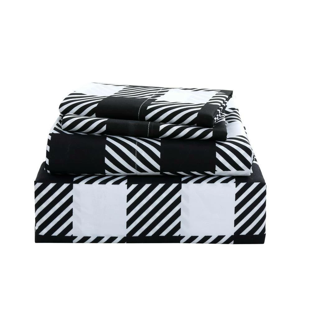Cheap ๐ฏ Ebony Plaid 4-piece Microfiber White Full Sheet Set by Harper Lane ๐ 3 Cheap ๐ฏ Ebony Plaid 4-piece Microfiber White Full Sheet Set by Harper Lane ๐ - Image 3