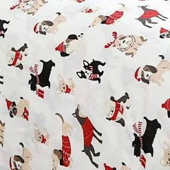 Cheapest 🤩 Puppies in Red 4-Piece Microfiber White Queen Sheet Set by Harper Lane 🥰 -Harper Lane Sales harper lane sheet sets 17276 4f 1000