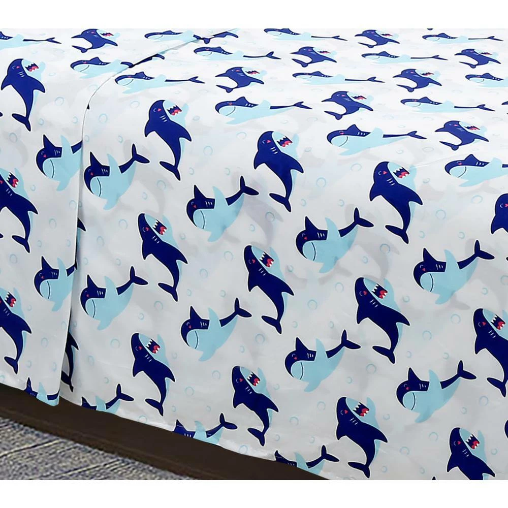 Outlet π Shark Fun 4-Piece Microfiber White Full Sheet Set by Harper Lane 𧨠2 Outlet π Shark Fun 4-Piece Microfiber White Full Sheet Set by Harper Lane 𧨠- Image 2