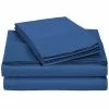 Budget 🧨 Monroe Solid 4-Piece Microfiber Blue Queen Sheet Set by Harper Lane 🌟