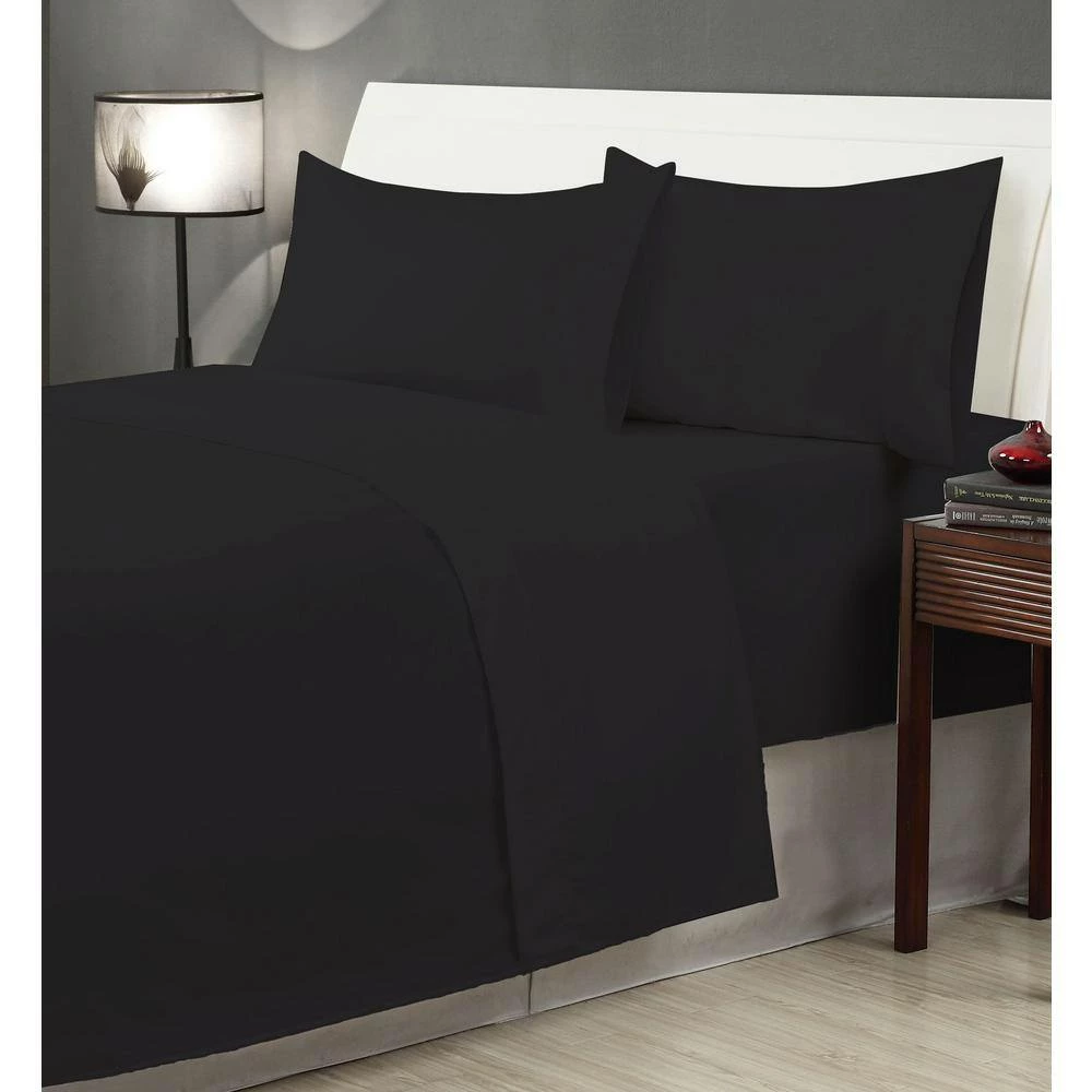 Discount ๐ Monroe Solid 4-Piece Microfiber Black Full Sheet Set by Harper Lane ๐ฅ 2 Discount ๐ Monroe Solid 4-Piece Microfiber Black Full Sheet Set by Harper Lane ๐ฅ - Image 2