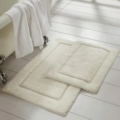 Cheap 🧨 Ivory 2-Pack Solid Loop with Non-Slip Backing Bath Mat Set by MODERN THREADS ✔️