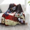 Wholesale 😉 American Flag Bald Eagle Print Sherpa Fleece Blanket by Lavish Home 🤩