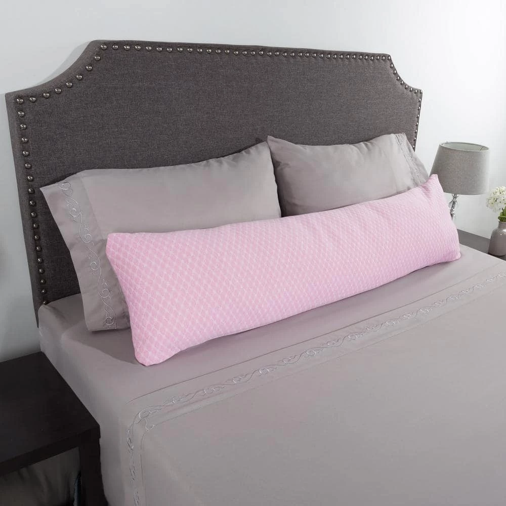 New โจ Pink Hypoallergenic Memory Foam Body Pillow with Removable Cover by Lavish Home ๐ 4 New โจ Pink Hypoallergenic Memory Foam Body Pillow with Removable Cover by Lavish Home ๐ - Image 4
