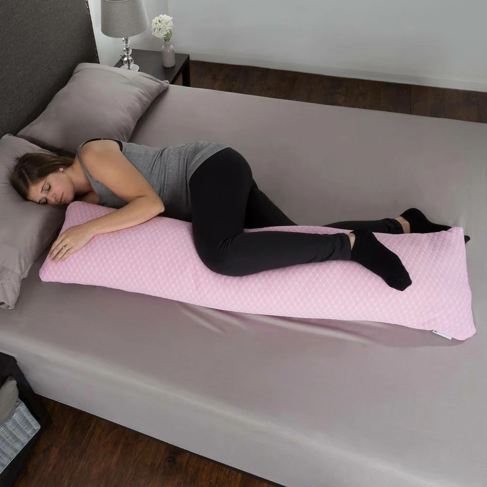 New โจ Pink Hypoallergenic Memory Foam Body Pillow with Removable Cover by Lavish Home ๐ 7 New โจ Pink Hypoallergenic Memory Foam Body Pillow with Removable Cover by Lavish Home ๐ - Image 7