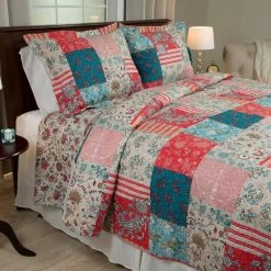 Best deal ⌛ Mallory 3-Piece Red Queen Quilt Set by Lavish Home 🔔