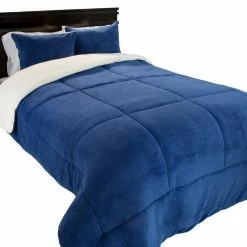 Cheapest 🔥 3-Piece Navy Queen Comforter Set by Lavish Home 🥰 -Harper Lane Sales lavish home bedding sets 66 401 fq n 4f 1000