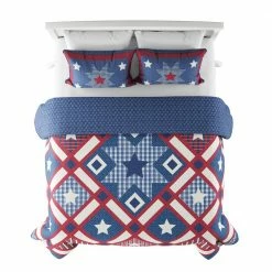 Cheap ❤️ 3-Piece Homestead Americana King Hypoallergenic Down Alternative Quilt Bedspread Set by Lavish Home 👏