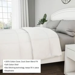 Best Sale 🔥 Light Warmth White Twin Duck Down Comforter by Lavish Home 😉 -Harper Lane Sales lavish home comforters 64 13 t 4f 1000