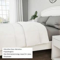 Budget ❤️ All Season Year Round Warmth White King Down Alternative Comforter by Lavish Home 👏 -Harper Lane Sales lavish home comforters m882000 fa 1000