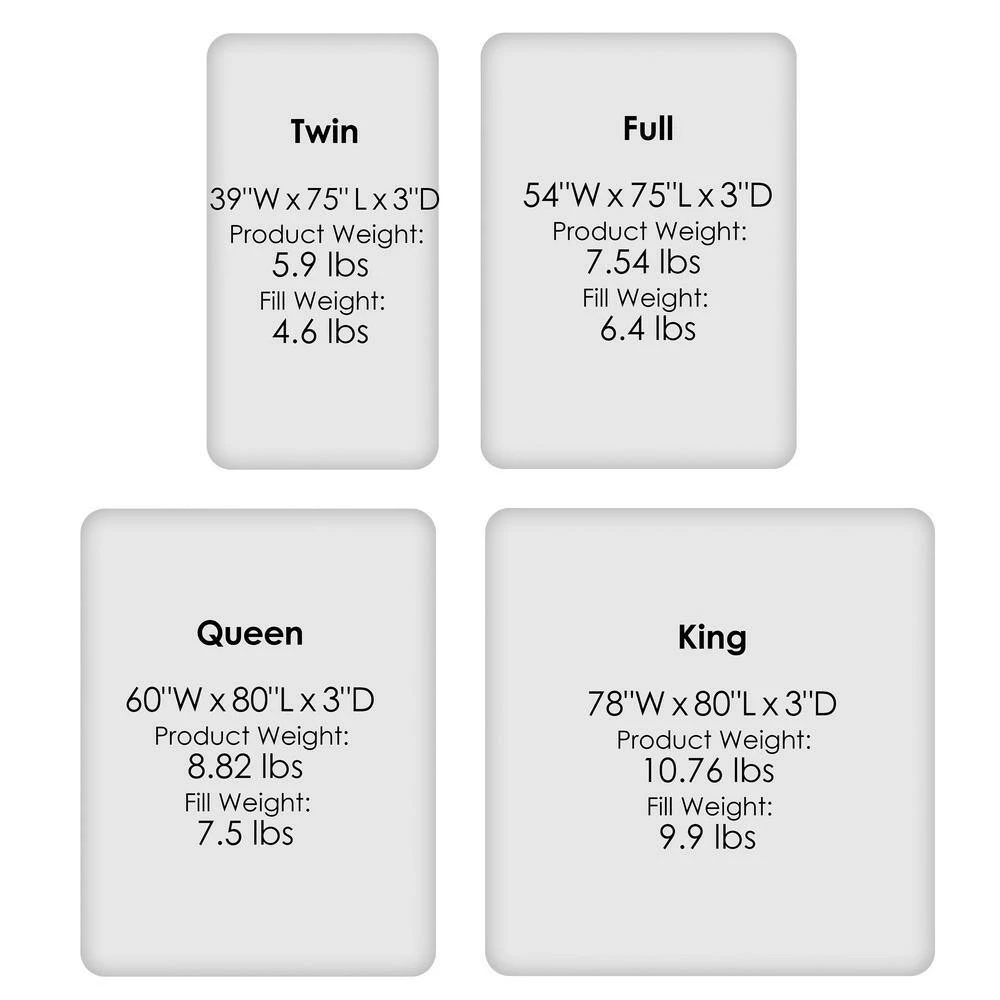 Cheap ๐ 78 in. Medium Standard Down Alternative King Mattress Topper by Lavish Home ๐ 2 Cheap ๐ 78 in. Medium Standard Down Alternative King Mattress Topper by Lavish Home ๐ - Image 2