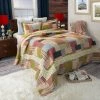 Wholesale ❤️ Savannah Multicolored Striped and Plaid Queen Quilt by Lavish Home 🤩