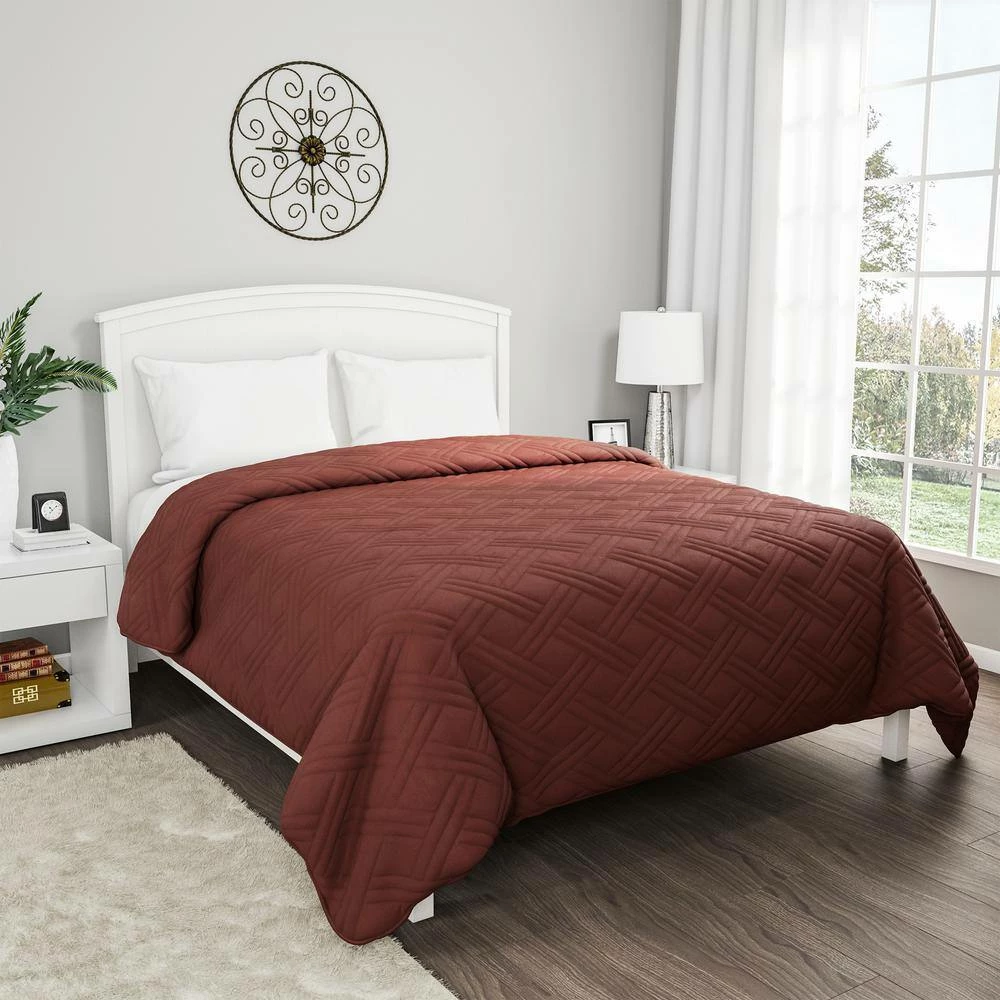 Best deal ๐ Solid Chocolate Twin Bed Quilt by Lavish Home ๐ 2 Best deal ๐ Solid Chocolate Twin Bed Quilt by Lavish Home ๐ - Image 2