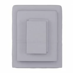 Budget ❤️ 3-Piece Silver Solid 75 Thread Count Polyester Twin Sheet Set by Lavish Home 🤩