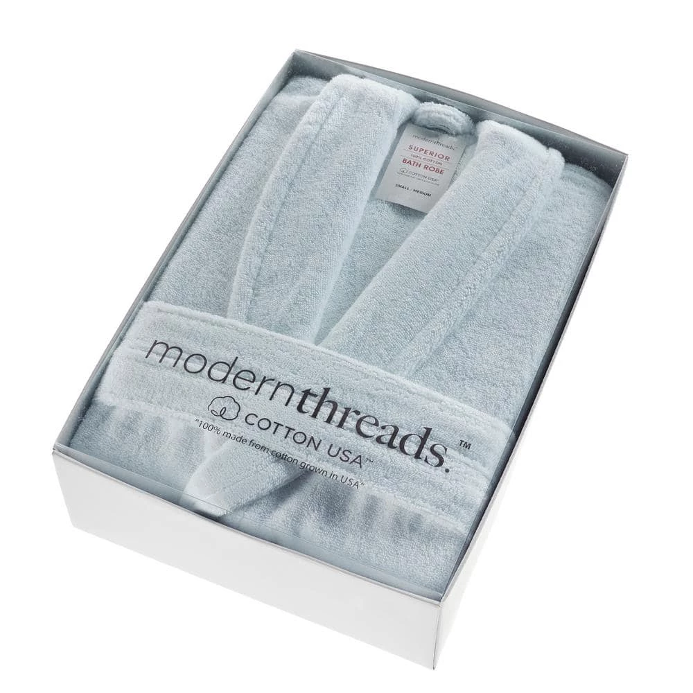 Hot Sale โค๏ธ 100 % USA Cotton Classic Bathrobe with Shawl Collar Mineral Small/Medium by MODERN THREADS ๐ 1 Hot Sale โค๏ธ 100 % USA Cotton Classic Bathrobe with Shawl Collar Mineral Small/Medium by MODERN THREADS ๐
