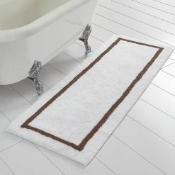 Best Sale ⌛ Mocha Reversible Contrast Stripe Bath Runner by MODERN THREADS 🔥