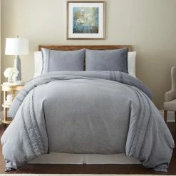New 🤩 3-Piece Platinum King Duvet Cover Set by MODERN THREADS 😉