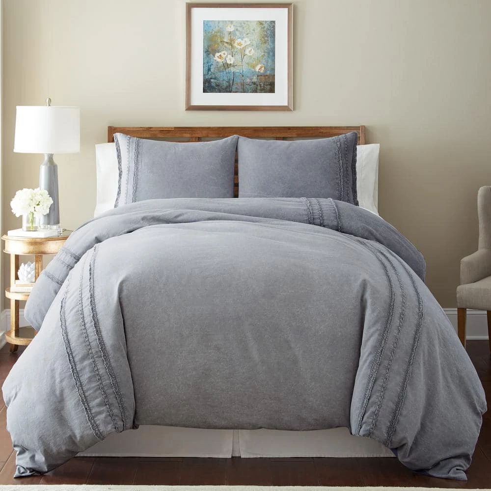 New ๐คฉ 3-Piece Platinum King Duvet Cover Set by MODERN THREADS ๐ 1 New ๐คฉ 3-Piece Platinum King Duvet Cover Set by MODERN THREADS ๐
