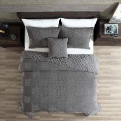 Best deal 🎁 4-Piece Stone-Washed Quilt Set Ian Charcoal King by MODERN THREADS 🎁 -Harper Lane Sales modern threads bedding sets 3qltchse icr kg 4f 1000