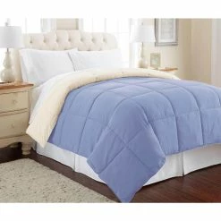New 🎉 Down Alternative Reversible Blue/Cream King Comforter by MODERN THREADS 😉