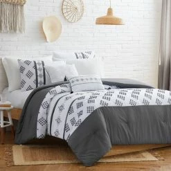 Outlet ⌛ 5-Piece Multi-Colored Highland Embroidered King Cotton Blend Comforter Set by MODERN THREADS 🎉
