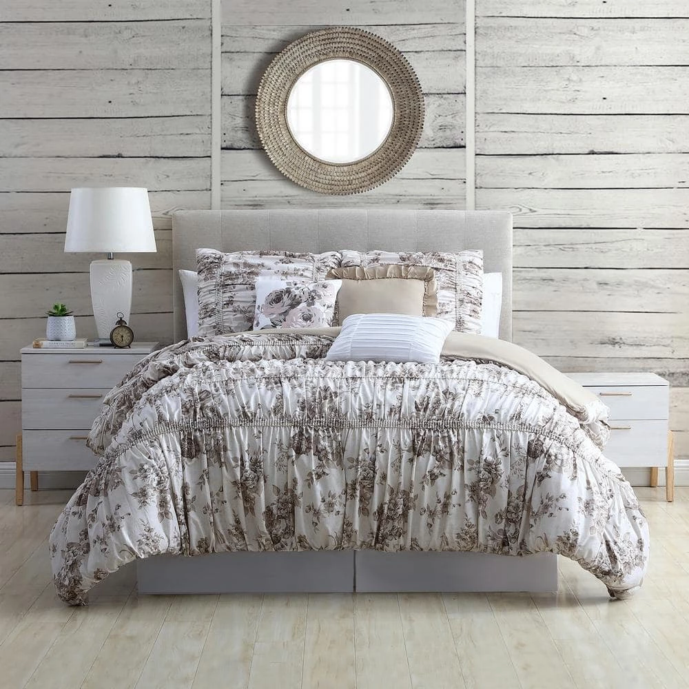 Hot Sale ๐ Bounty Floral 6-Piece Multi-Colored Queen Printed Textured Cotton Blend Comforter Set by MODERN THREADS โค๏ธ 2 Hot Sale ๐ Bounty Floral 6-Piece Multi-Colored Queen Printed Textured Cotton Blend Comforter Set by MODERN THREADS โค๏ธ - Image 2