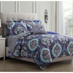 Best reviews of 😍 Cathedral 8 Piece Printed Microfiber Reversible California King Complete Bed Set by MODERN THREADS 🥰