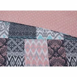 Discount 🌟 Sylvia 3-Piece Multi-Colored King Printed Reversible Microfiber Quilt Set by MODERN THREADS 🎉 -Harper Lane Sales modern threads quilts 3ctnqltg syl kg fa 1000