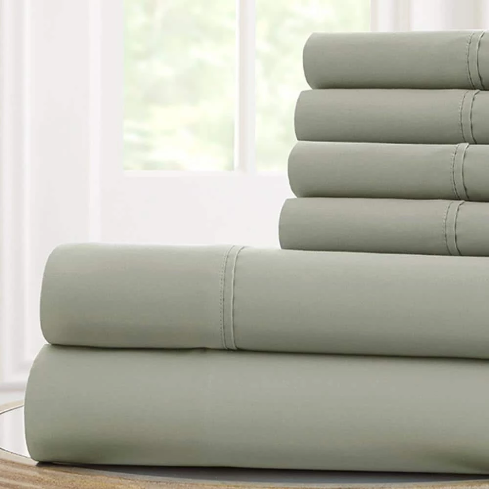 Discount ๐คฉ Solid 6-Piece Microfiber Sheet With Antimicrobial Finish Eucalyptus King by MODERN THREADS ๐ 1 Discount ๐คฉ Solid 6-Piece Microfiber Sheet With Antimicrobial Finish Eucalyptus King by MODERN THREADS ๐