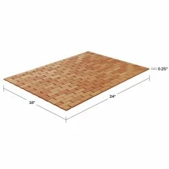 Best Pirce 🎁 Natural Brown Roll Up Slatted Design Bamboo 2- Piece Bath Mat Set by Lavish Home 🔔 -Harper Lane Sales natural lavish home bathroom rugs bath mats sh bund111 4f 1000