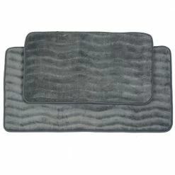 Hot Sale ๐ 2-Piece Platinum Memory Foam Bath Mat Set by Lavish Home ๐