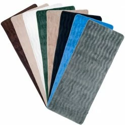 Cheapest 🤩 24.5 in. x 60 in. Memory Foam and Microfiber Bath Mat in Platinum by Lavish Home 🥰 -Harper Lane Sales platinum lavish home bathroom rugs bath mats hw6700007 76 1000