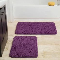 Best Sale ๐ 2-Piece Memory Foam Shag Bath Mat Set in Purple by Lavish Home ๐ 7 Best Sale ๐ 2-Piece Memory Foam Shag Bath Mat Set in Purple by Lavish Home ๐ -Harper Lane Sales purple lavish home bathroom rugs bath mats hw6700001 31 1000