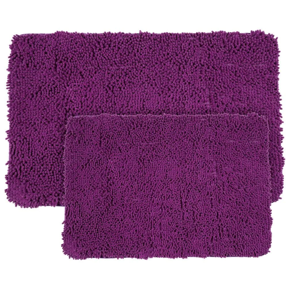 Best Sale ๐ 2-Piece Memory Foam Shag Bath Mat Set in Purple by Lavish Home ๐ 1 Best Sale ๐ 2-Piece Memory Foam Shag Bath Mat Set in Purple by Lavish Home ๐
