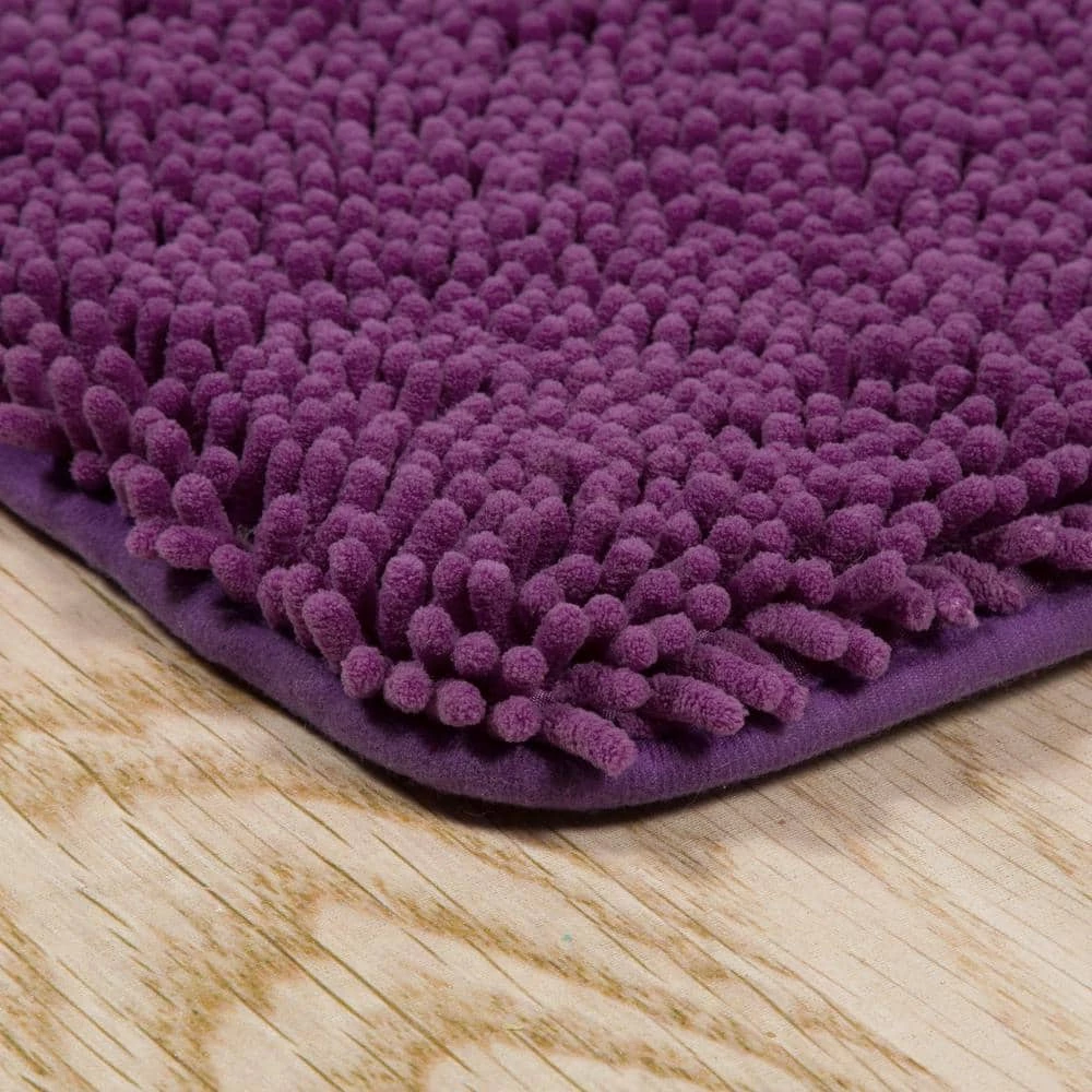 Best Sale ๐ 2-Piece Memory Foam Shag Bath Mat Set in Purple by Lavish Home ๐ 2 Best Sale ๐ 2-Piece Memory Foam Shag Bath Mat Set in Purple by Lavish Home ๐ - Image 2